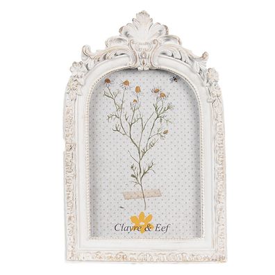 Clayre & Eef Bilderrahmen 10x15 cm Weiß Polyresin (Gr. 13x2x31 cm / 10x15 cm)