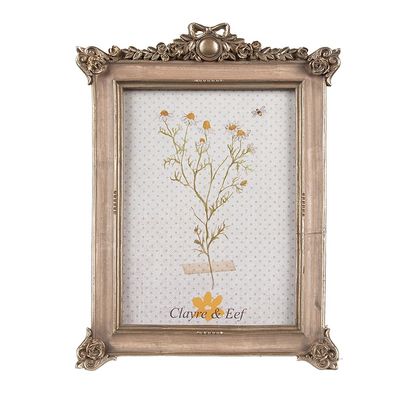 Clayre & Eef Bilderrahmen 10x15 cm Goldfarbig Polyresin (Gr. 15x2x22 cm / 10x15 cm)