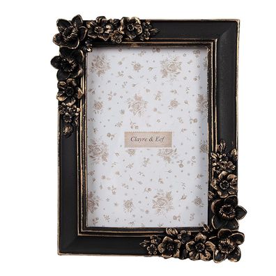 Clayre & Eef Bilderrahmen 10x15 cm Schwarz Kunststoff (Gr. 15x2x20 cm / 10x15 cm)