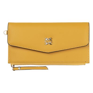 Clayre & Eef Brieftasche 20x10 cm Gelb Kunstleder (Gr. 20x10 cm)