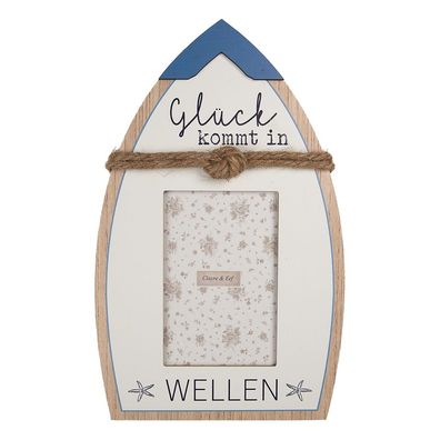 Clayre & Eef Bilderrahmen 10x15 cm Weiß MDF Boot (Gr. 20x2x32 cm / 10x15 cm)