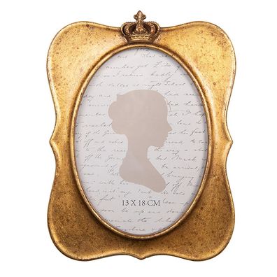 Clayre & Eef Bilderrahmen 13x18 cm Goldfarbig Kunststoff (Gr. 17x2x22 cm / 13x18 cm)