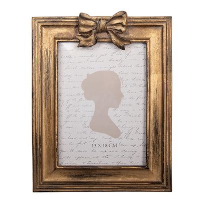 Clayre & Eef Bilderrahmen 13x18 cm Goldfarbig Kunststoff (Gr. 19x3x25 cm / 13x18 cm)