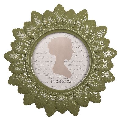 Clayre & Eef Bilderrahmen Ø 10 cm Grün Kunststoff (Gr. Ø 19x2 cm / Ø 10 cm)