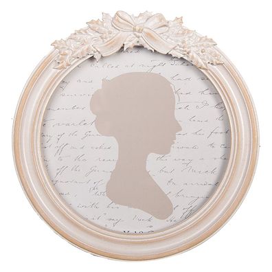 Clayre & Eef Bilderrahmen Ø 13 cm Beige Kunststoff (Gr. 15x2x16 cm / Ø 13 cm)