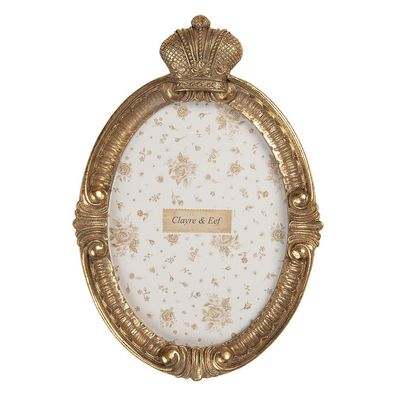 Clayre & Eef Bilderrahmen 13x18 cm Goldfarbig Kunststoff (Gr. 16x3x24 cm / 13x18 cm)