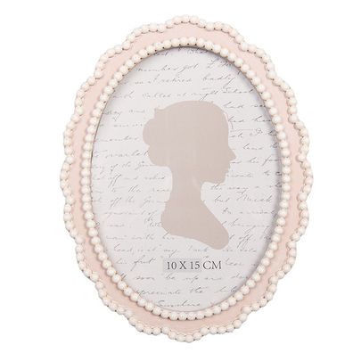 Clayre & Eef Bilderrahmen 10x15 cm Rosa Kunststoff (Gr. 13x2x18 cm / 10x15 cm)