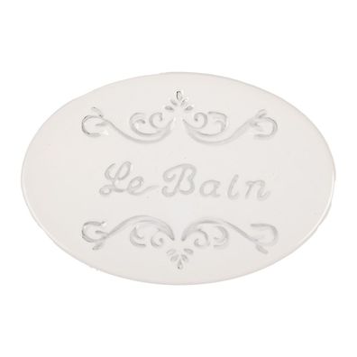 Clayre & Eef Seifenschale 13x9x3 cm Weiß Keramik (Gr. 13x9x3 cm)
