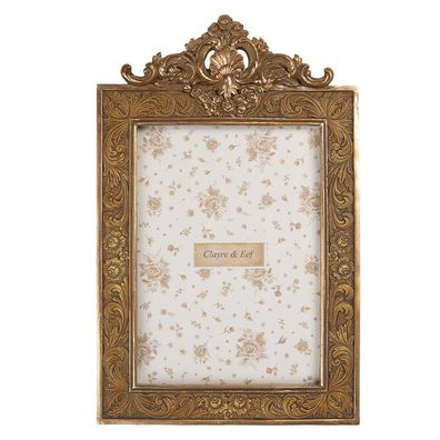 Clayre & Eef Bilderrahmen 13x18 cm Goldfarbig Kunststoff (Gr. 17x2x26 cm / 13x18 cm)