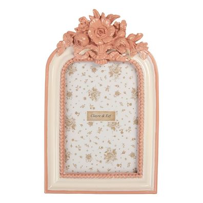 Clayre & Eef Bilderrahmen 10x15 cm Rosa Kunststoff (Gr. 14x3x23 cm / 10x15 cm)