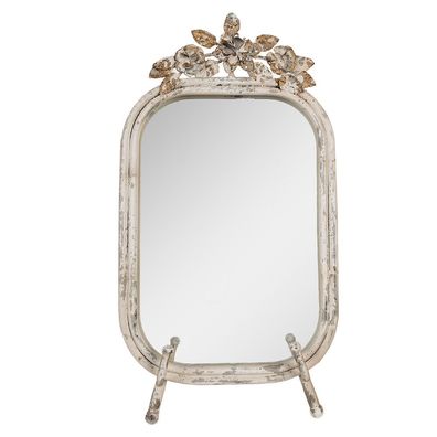 Clayre & Eef Tischspiegel 25x6x48 cm Beige Metall (Gr. 25x6x48 cm)