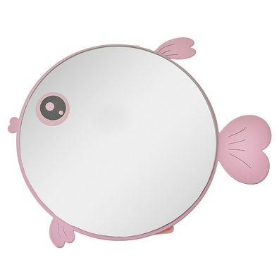 Clayre & Eef Tischspiegel 21x20x4 Rosa Metall Fisch (Gr. null)