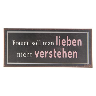 Clayre & Eef Textschild 30x13 cm Braun Metall (Gr. 30x1x13 cm)