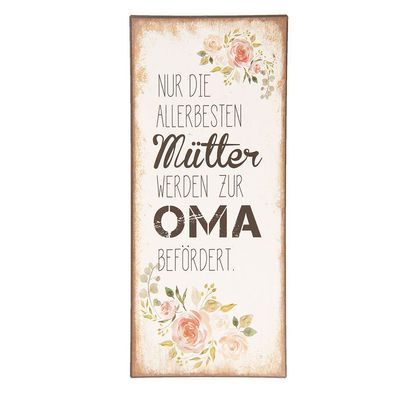 Clayre & Eef Textschild 13x30 cm Beige Metall (Gr. 13x1x30 cm)