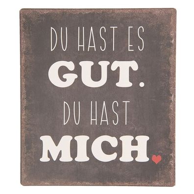 Clayre & Eef Textschild 13x15 cm Schwarz Metall (Gr. 13x1x15 cm)