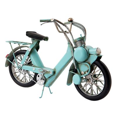 Clayre & Eef Dekorative Miniatur Motor 27x9x17 cm Blau Eisen (Gr. 27x9x17 cm)
