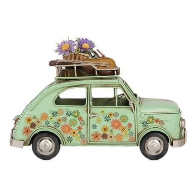 Clayre & Eef Dekorationsfigur Auto 26x12x18 cm Grün Metall (Gr. 26x12x18 cm)