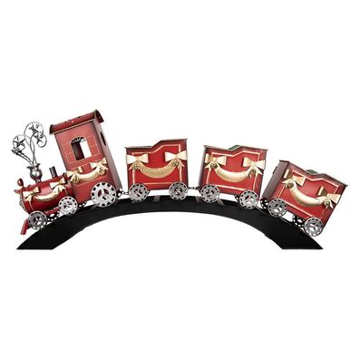 Clayre & Eef Weihnachtsdekorationsfigur Zug 104x18x44 cm Rot Metall