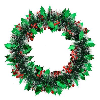 Clayre & Eef Weihnachtskranz Ø 35 cm Grün Kunststoff (Gr. Ø 35x4 cm)