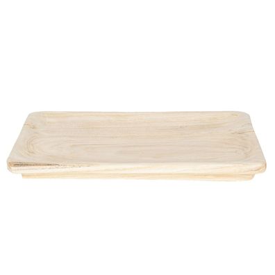 Clayre & Eef Dekoration Serviertablett 41x28x4 cm Braun Holz (Gr. 41x28x4 cm)