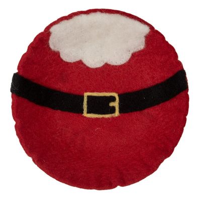 Clayre & Eef Dekoration Schale Ø 18x4 cm Rot Filz Weihnachtsmann (Gr. Ø 18x4 cm)