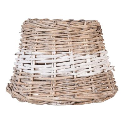 Clayre & Eef Lampenschirm Ø 23x17 cm Beige Rattan Streifen