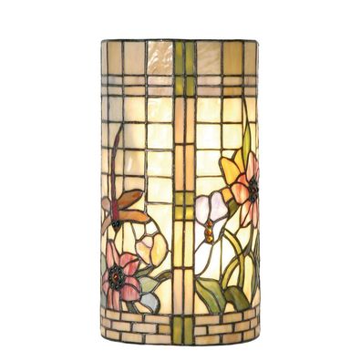 Clayre & Eef Wandleuchte Tiffany 20x11x36 cm Beige Grün Metall