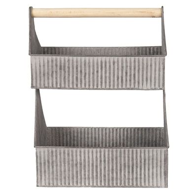 Clayre & Eef Aufbewahrungskiste 33x17x45 cm Grau Eisen (Gr. 33x17x45 cm)