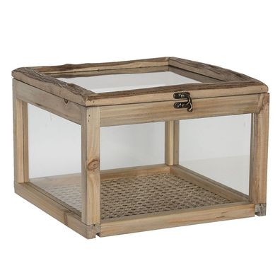 Clayre & Eef Aufbewahrungskiste 30x30x21 cm Braun Holz (Gr. 30x30x21 cm)