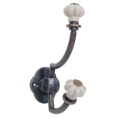 Clayre & Eef Wandhaken 4x8x12 cm Braun Eisen (Gr. 4x8x12 cm)