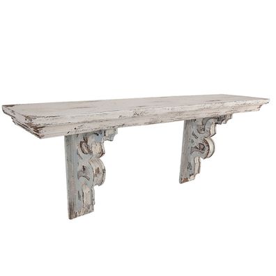 Clayre & Eef Wandregal 100x23x41 cm Weiß Holz (Gr. 100x23x41 cm)