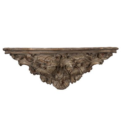 Clayre & Eef Wandregal 73x21x29 cm Braun Grau Keramikmaterial (Gr. 73x21x29 cm)