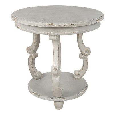 Clayre & Eef Beistelltisch Ø 66x64 cm Grau Holz (Gr. Ø 66x64 cm)