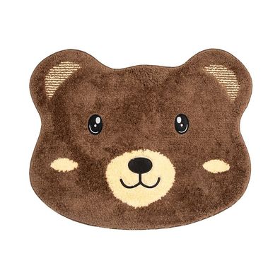 Clayre & Eef Badematte 60x48x1cm Braun Polyester Bär (Gr. 60x48x1 cm)