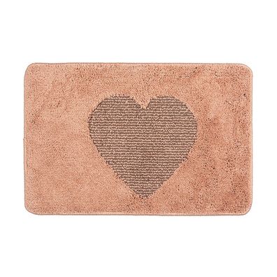 Clayre & Eef Badematte 58x38x1 cm Rosa Polyester Herz (Gr. 58x38x1 cm)