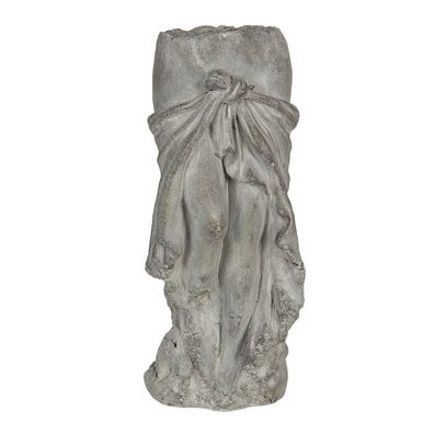 Clayre & Eef Blumentopf 13x13x29 cm Grau Stein (Gr. 13x13x29 cm)