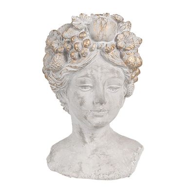 Clayre & Eef Innenblumentopf Frau 14x14x22 cm Grau Stein (Gr. 14x14x22 cm)