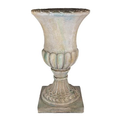 Clayre & Eef Blumentopf 44x44x75 cm Grün Beige Magnesiumoxid (MGO) (Gr. 44x44x75 cm)
