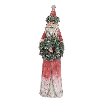 Clayre & Eef Weihnachtsdekorationsfigur Hirsch 7x6x24 cm Rot Kunststoff