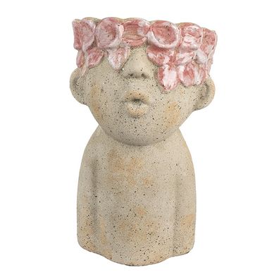 Clayre & Eef Blumentopf 16x15x25 cm Beige Terrakotta (Gr. 16x15x25 cm)