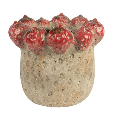 Clayre & Eef Blumentopf Ø 19x16 cm Beige Terrakotta (Gr. Ø 19x16 cm)