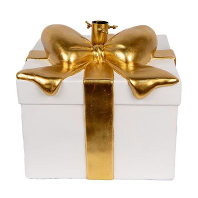 Clayre & Eef Weihnachtsbaumständer Geschenk 30x28x48 cm Weiß Keramikmaterial