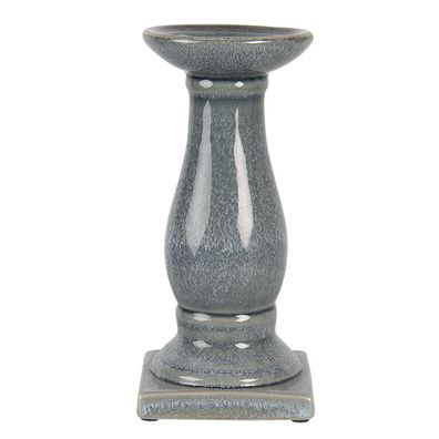 Clayre & Eef Kerzenständer 25 cm Grau Keramik (Gr. Ø 12x25 cm)