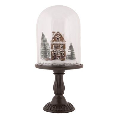 Clayre & Eef Weihnachtsdekoration mit LED-Beleuchtung Ø 17x36 cm Braun Kunststoff