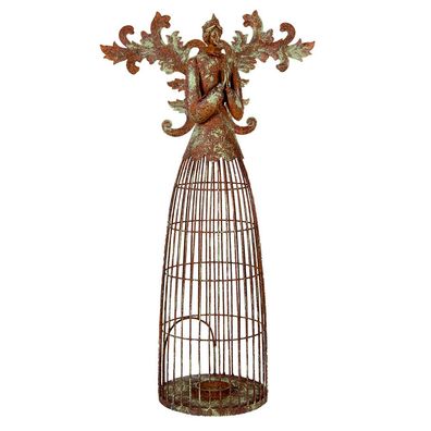 Clayre & Eef Kerzenständer Engel 29x17x58 cm Braun Metall (Gr. 29x17x58 cm)