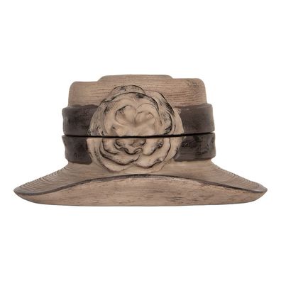 Clayre & Eef Schmuckkästchen Hut Ø 22x11 cm Braun Kunststoff