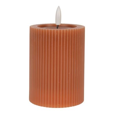 Clayre & Eef LED-Kerze Ø 8x13 cm Braun Wachs (Gr. Ø 8x13 cm / 2xAA)