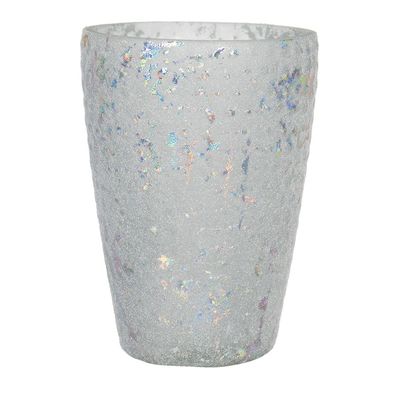 Clayre & Eef Teelichthalter Ø 9x13 cm Weiß Glas (Gr. Ø 9x13 cm)