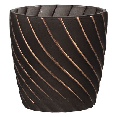 Clayre & Eef Teelichthalter Ø 7x7 cm Schwarz Glas (Gr. Ø 7x7 cm)