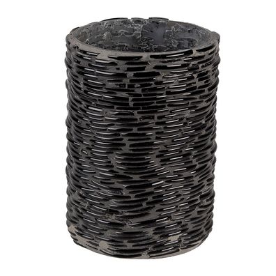 Clayre & Eef Teelichthalter Ø 10x15 cm Schwarz Glas (Gr. Ø 10x15 cm)